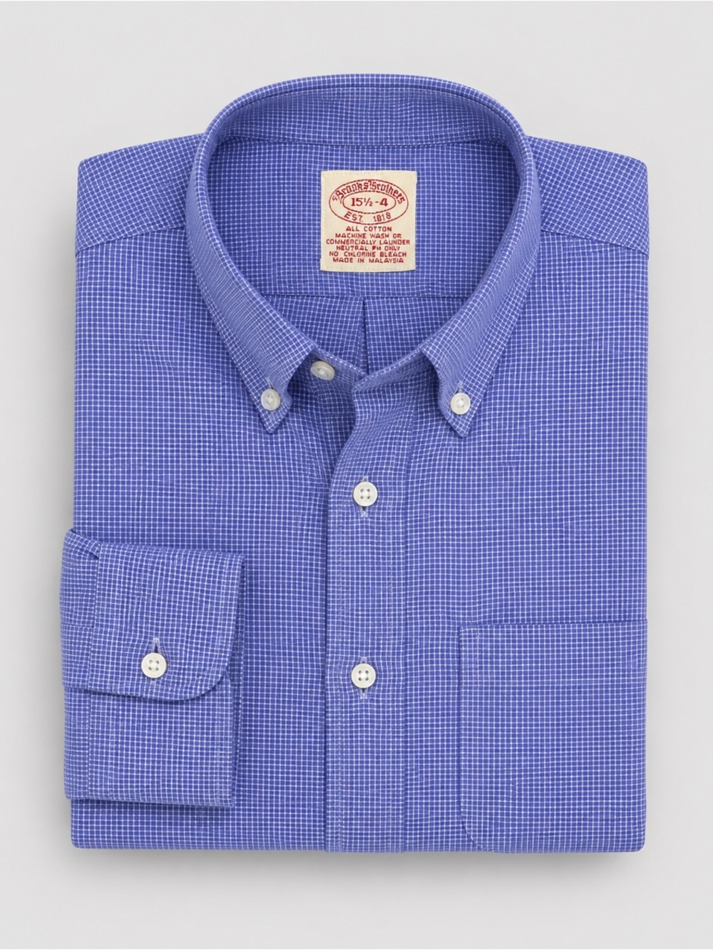 Brooks Brothers Regent Button Down Shirt Size 15.5 Plaid Check Long Sleeve
